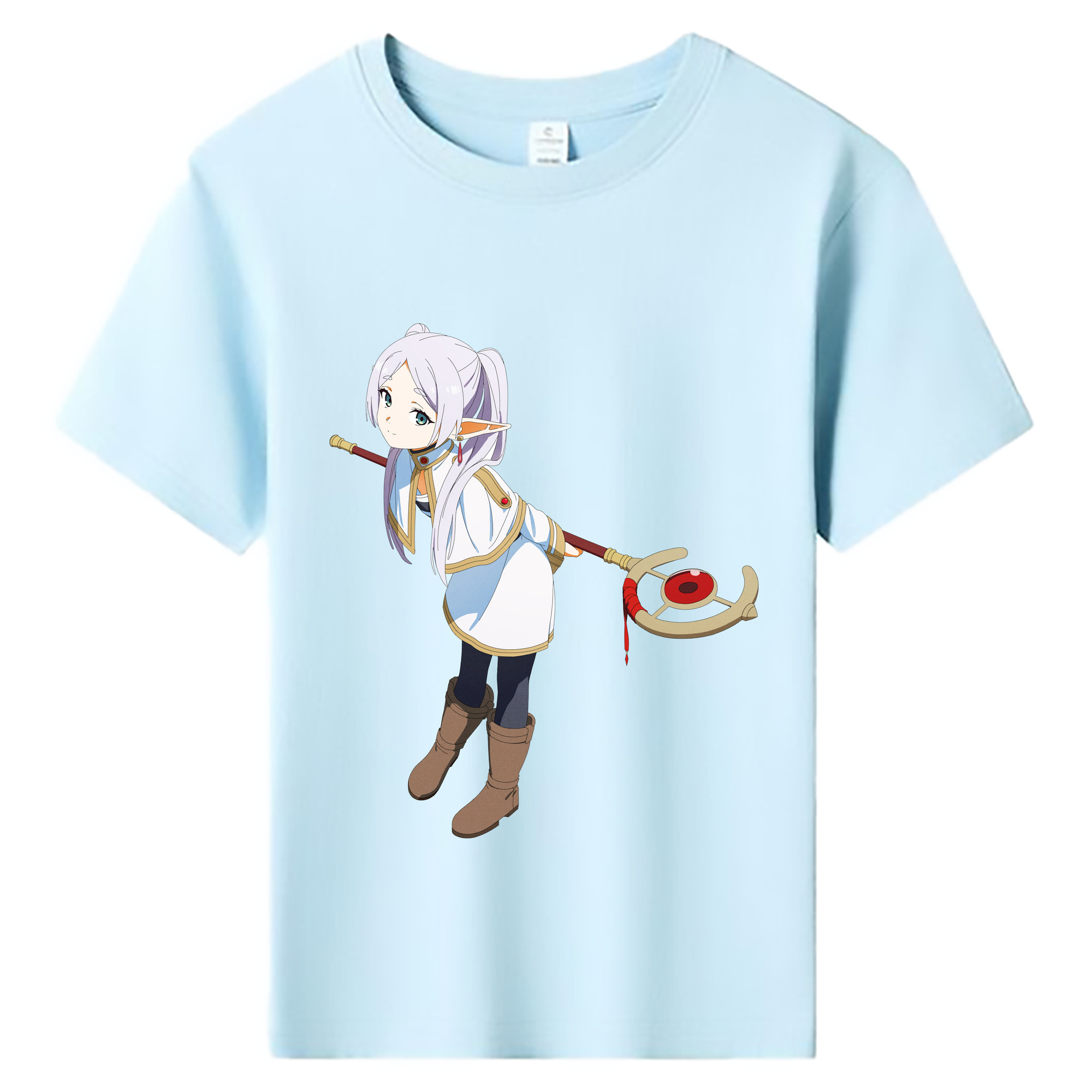 （画像用） 葬送のフリーレン Frieren 綿100％キッズTシャツ（フロントプリント）